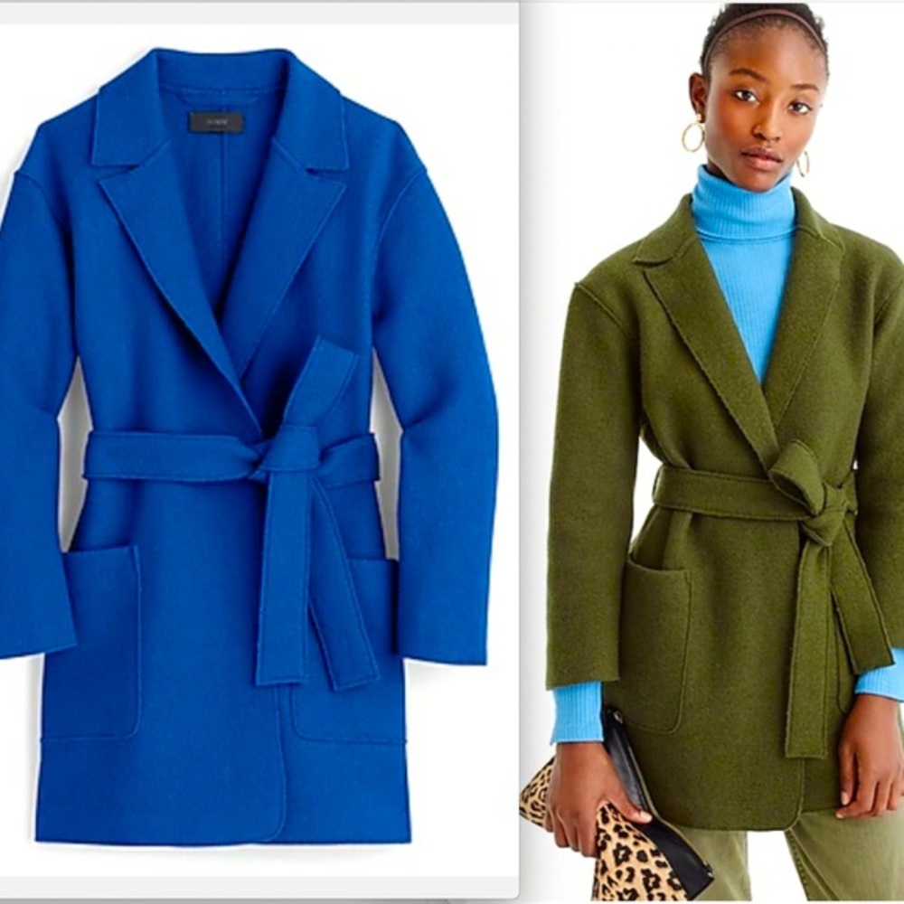 J. Crew wrap coat in boiled wool - vintage cobalt